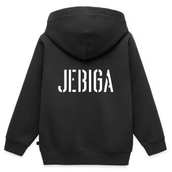 Serbe Jebiga Serbie Serbes - Sweat Premium à capuche zippé enfant bio - noir - Dos - AI Model Kid Male (0cm)