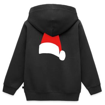 Noël Nicolas casquette - Sweat Premium à capuche zippé enfant bio - noir - Dos - AI Model Kid Male (0cm)