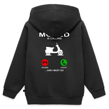 moped - Kinder Premium Organic Zip Hoodie - Schwarz - Hinten - AI Model Kid Male (0cm)