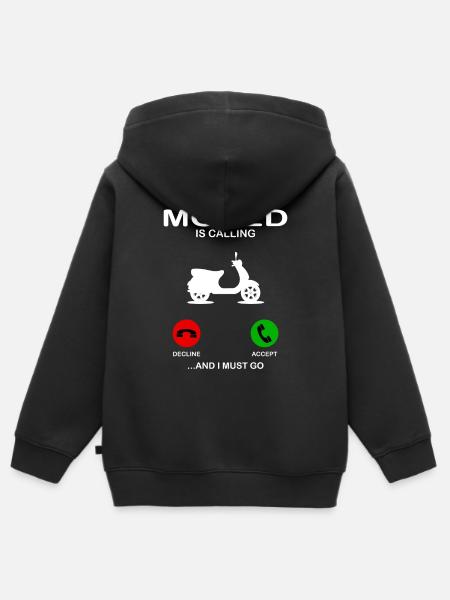 moped - Premium børne zip-hættetrøje økologisk - sort