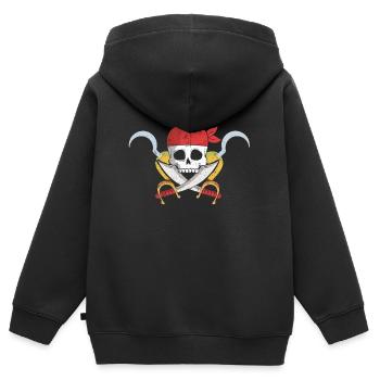 Pirat - Kinder Premium Organic Zip Hoodie - Schwarz - Hinten - AI Model Kid Male (0cm)