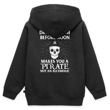Pirates Matelot pirates pirates navire bateau enfant - Sweat Premium à capuche zippé enfant bio - noir - Dos - AI Model Kid Male (0cm)