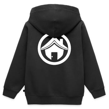 House roof - Kids Premium Organic Zip-up Hoodie - black - Back - AI Model Kid Male (0cm)