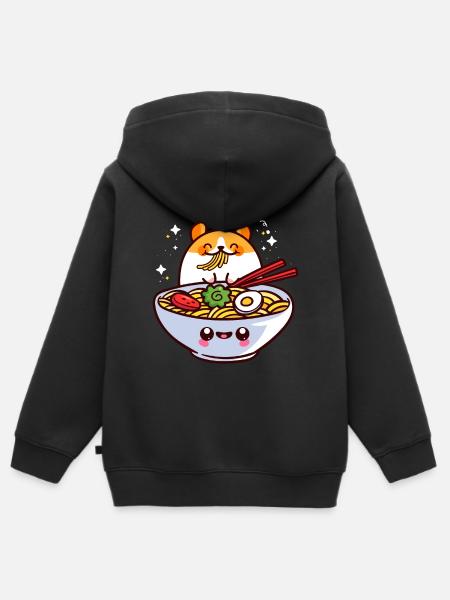 Ramen - Kinder Premium Organic Zip Hoodie - Schwarz