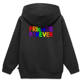 Regenbogen, Regenbogen, Regenbogen, Regenbogen, Regenbogen - Kinder Premium Organic Zip Hoodie - Schwarz - Hinten - AI Model Kid Male (0cm)