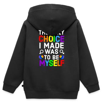 Arc-en-ciel, Arc-en-ciel, Arc-en-ciel, Arc-en-ciel, Arc-en-ciel - Sweat Premium à capuche zippé enfant bio - noir - Dos - AI Model Kid Male (0cm)
