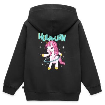 I ́m a Hulacorn Gymnastics Hula - Kids Premium Organic Zip-up Hoodie - black - Back - AI Model Kid Male (0cm)
