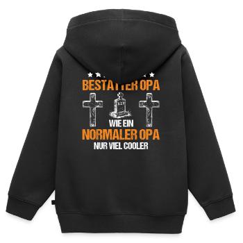Leichenbestatter Friedhofsgärtner Bestatter - Kinder Premium Organic Zip Hoodie - Schwarz - Hinten - AI Model Kid Male (0cm)