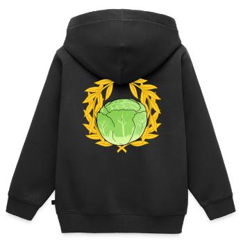 Chou blanc Choux chou-chou à feuilles Légumes légumes Végétal - Sweat Premium à capuche zippé enfant bio - noir - Dos - AI Model Kid Male (0cm)