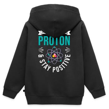 Chimie Tshirt neutron atome molécule professeur Alchimie - Sweat Premium à capuche zippé enfant bio - noir - Dos - AI Model Kid Male (0cm)