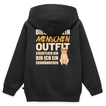 Lustiges Erdmännchen Kostüm - Kinder Premium Organic Zip Hoodie - Schwarz - Hinten - AI Model Kid Male (0cm)