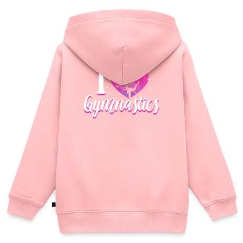 i love gymnastics clothes - Kinder Premium Organic Zip Hoodie - Rosa - Hinten - AI Model Kid Female (0cm)