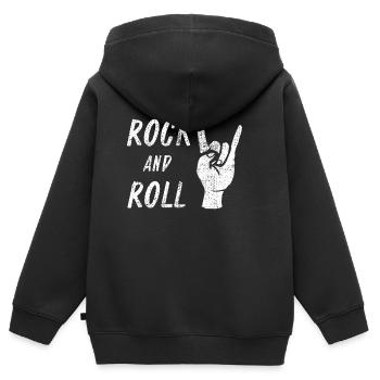 Rock and Roll - Sweat Premium à capuche zippé enfant bio - noir - Dos - AI Model Kid Male (0cm)