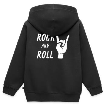 Rock and Roll - Sweat Premium à capuche zippé enfant bio - noir - Dos - AI Model Kid Male (0cm)