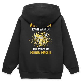 Imker Tshirt Hummel Bienchen Zeidler Beekeeper - Kinder Premium Organic Zip Hoodie - Schwarz - Hinten - AI Model Kid Male (0cm)