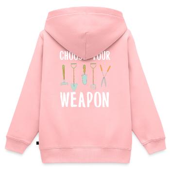 Jardin - Sweat Premium à capuche zippé enfant bio - rose - Dos - AI Model Kid Female (0cm)
