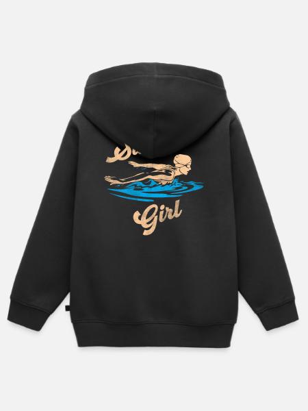 Schwimmerin Schwimmen Mädchen - Kinder Premium Organic Zip Hoodie - Schwarz