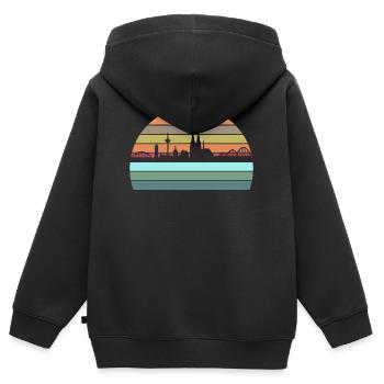 Köln Kölle Cologne Rhein Dom Stadt - Kinder Premium Organic Zip Hoodie - Schwarz - Hinten - AI Model Kid Male (0cm)