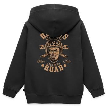 Devil`s Hell Riders Biker Teufel Motorrad Club - Kinder Premium Organic Zip Hoodie - Schwarz - Hinten - AI Model Kid Male (0cm)
