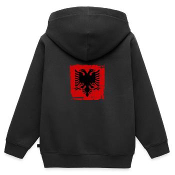 Albanien Flagge Albanisch Albaner - Kinder Premium Organic Zip Hoodie - Schwarz - Hinten - AI Model Kid Male (0cm)