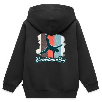 Breakdance Jeunes danseurs Breakdancing - Sweat Premium à capuche zippé enfant bio - noir - Dos - AI Model Kid Male (0cm)