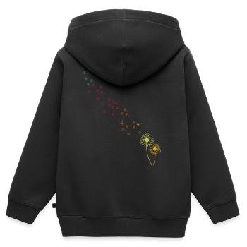 Pusteblume Löwenzahn - Kinder Premium Organic Zip Hoodie - Schwarz - Hinten - AI Model Kid Male (0cm)