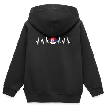 Serbien - Kinder Premium Organic Zip Hoodie - Schwarz - Hinten - AI Model Kid Male (0cm)
