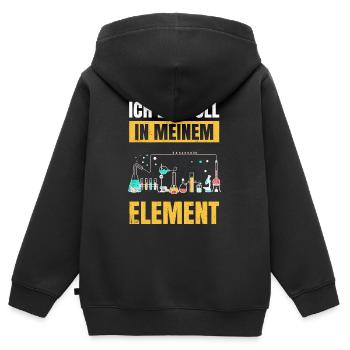Chemie Tshirt Neutron Atom Molekül Lehrer Alchemie - Kinder Premium Organic Zip Hoodie - Schwarz - Hinten - AI Model Kid Male (0cm)