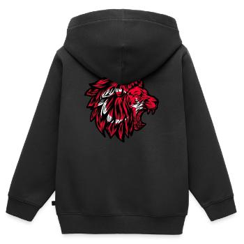 Turquie Lion Turc Turc Turc Turc Tête de Lion - Sweat Premium à capuche zippé enfant bio - noir - Dos - AI Model Kid Male (0cm)