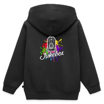 Jukebox classique Country Musique - Sweat Premium à capuche zippé enfant bio - noir - Dos - AI Model Kid Male (0cm)