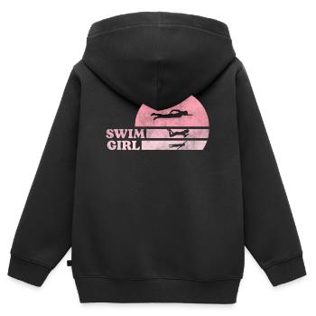 Schwimmerin Schwimmen Mädchen - Kinder Premium Organic Zip Hoodie - Schwarz - Hinten - AI Model Kid Male (0cm)