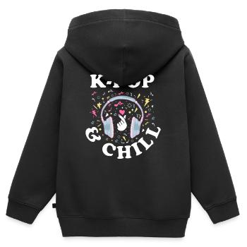 K-Pop Musik Koreanisch Korea Pop Geschenk Südkorea - Kinder Premium Organic Zip Hoodie - Schwarz - Hinten - AI Model Kid Male (0cm)
