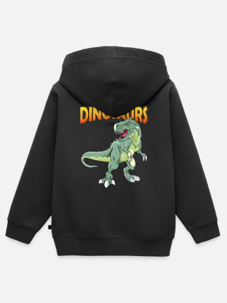 Dinosaurier - Rex Dino Welt - Kinder Premium Organic Zip Hoodie - Schwarz