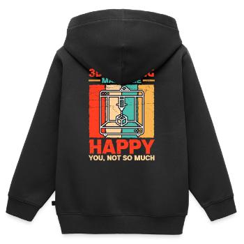 3d Print Printer 3d Printer Printing Gift - Kids Premium Organic Zip-up Hoodie - black - Back - AI Model Kid Male (0cm)