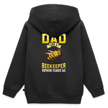 Imker - Kinder Premium Organic Zip Hoodie - Schwarz - Hinten - AI Model Kid Male (0cm)