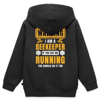 Imker Wabe Hummel Bienchen Wabe Biene Honig Insekt - Kinder Premium Organic Zip Hoodie - Schwarz - Hinten - AI Model Kid Male (0cm)