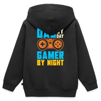 Gamer Gaming Jeux vidéo Jeux vidéo - Sweat Premium à capuche zippé enfant bio - noir - Dos - AI Model Kid Male (0cm)