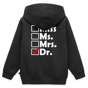 Médecin médecin spécialiste médecin - Sweat Premium à capuche zippé enfant bio - noir - Dos - AI Model Kid Male (0cm)