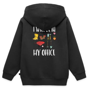 Garten - Kinder Premium Organic Zip Hoodie - Schwarz - Hinten - AI Model Kid Male (0cm)