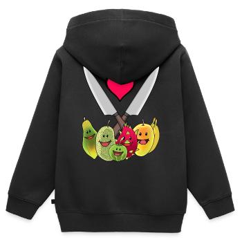 Küchenmesser Vegetarisch Früchte exotisch Obst - Kinder Premium Organic Zip Hoodie - Schwarz - Hinten - AI Model Kid Male (0cm)