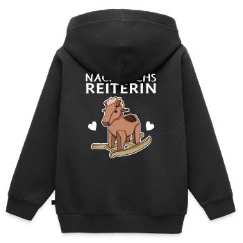 Reiterin Nachwuchs Pferd - Kinder Premium Organic Zip Hoodie - Schwarz - Hinten - AI Model Kid Male (0cm)