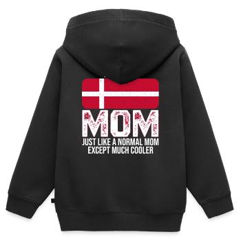 Danish Mom Denmark Flag For Mother's Day - Kinder Premium Organic Zip Hoodie - Schwarz - Hinten - AI Model Kid Male (0cm)