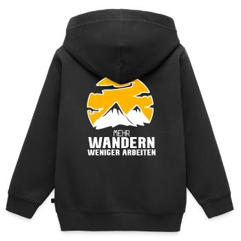 Wandern Berge Wanderer - Kinder Premium Organic Zip Hoodie - Schwarz - Hinten - AI Model Kid Male (0cm)