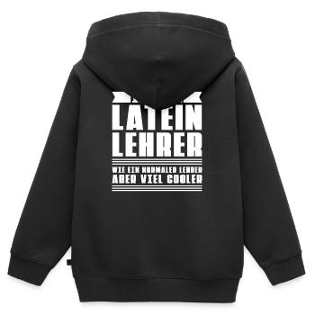 Latein Lehrer - Kinder Premium Organic Zip Hoodie - Schwarz - Hinten - AI Model Kid Male (0cm)