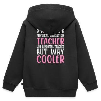 Physical education teachers Physical education teachers Physical education - Kids Premium Organic Zip-up Hoodie - black - Back - AI Model Kid Male (0cm)