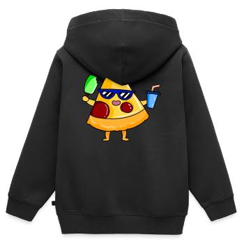 Strand - Kinder Premium Organic Zip Hoodie - Schwarz - Hinten - AI Model Kid Male (0cm)