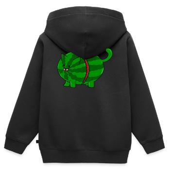 Watermelon hangover - cat melon - fruits - Kids Premium Organic Zip-up Hoodie - black - Back - AI Model Kid Male (0cm)