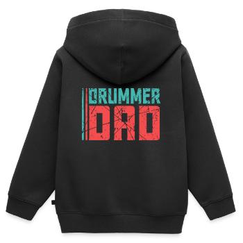 Schlagzeugspieler Schlagzeug Papa - Kinder Premium Organic Zip Hoodie - Schwarz - Hinten - AI Model Kid Male (0cm)