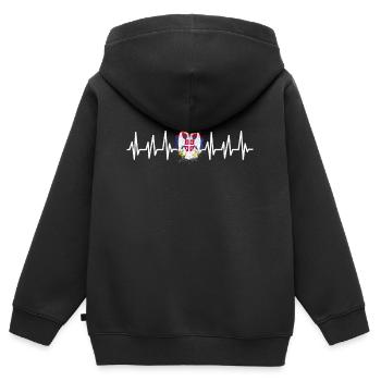 Serbien - Kinder Premium Organic Zip Hoodie - Schwarz - Hinten - AI Model Kid Male (0cm)