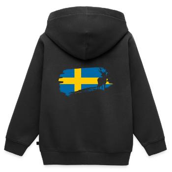 Suède - Sweat Premium à capuche zippé enfant bio - noir - Dos - AI Model Kid Male (0cm)